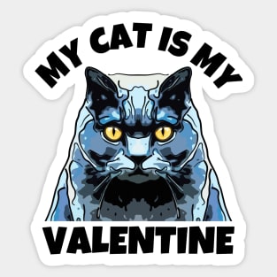 My Cat is My Valentine Sticker